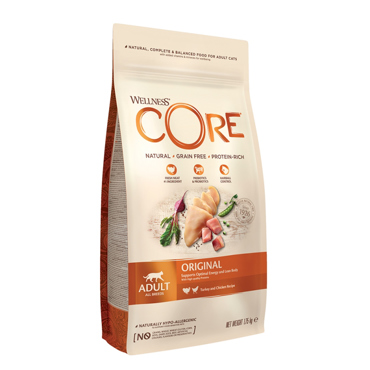 Wellness Core Original Γαλοπούλα & Κοτόπουλο 1.75kg Ξηρά Τροφή Γάτας